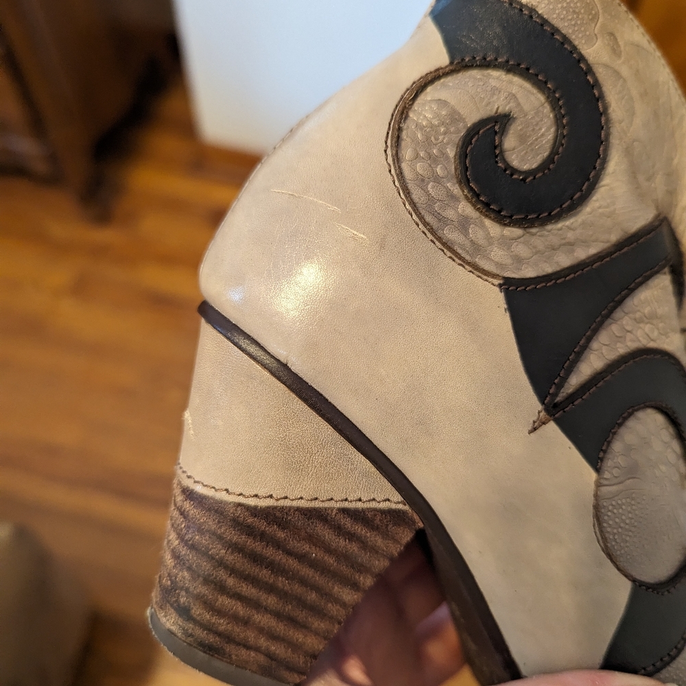 Spring Step L'artiste Taupe Grey Python Western L… - image 6